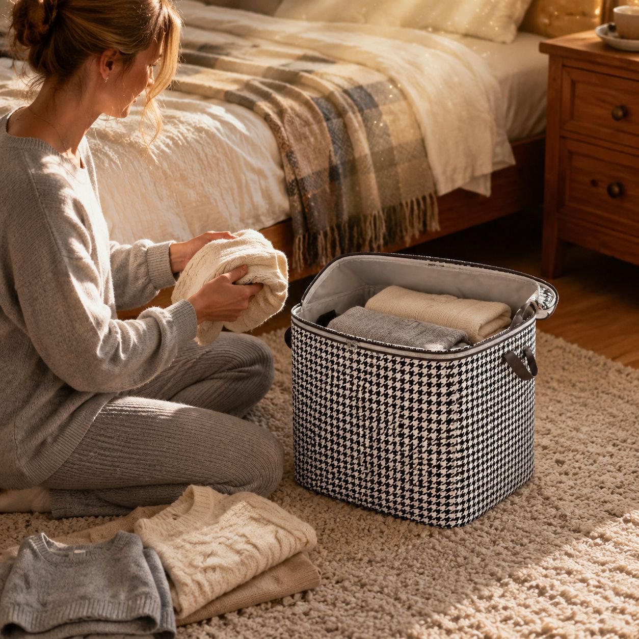 Moistureproof organizer for bedding and blankets