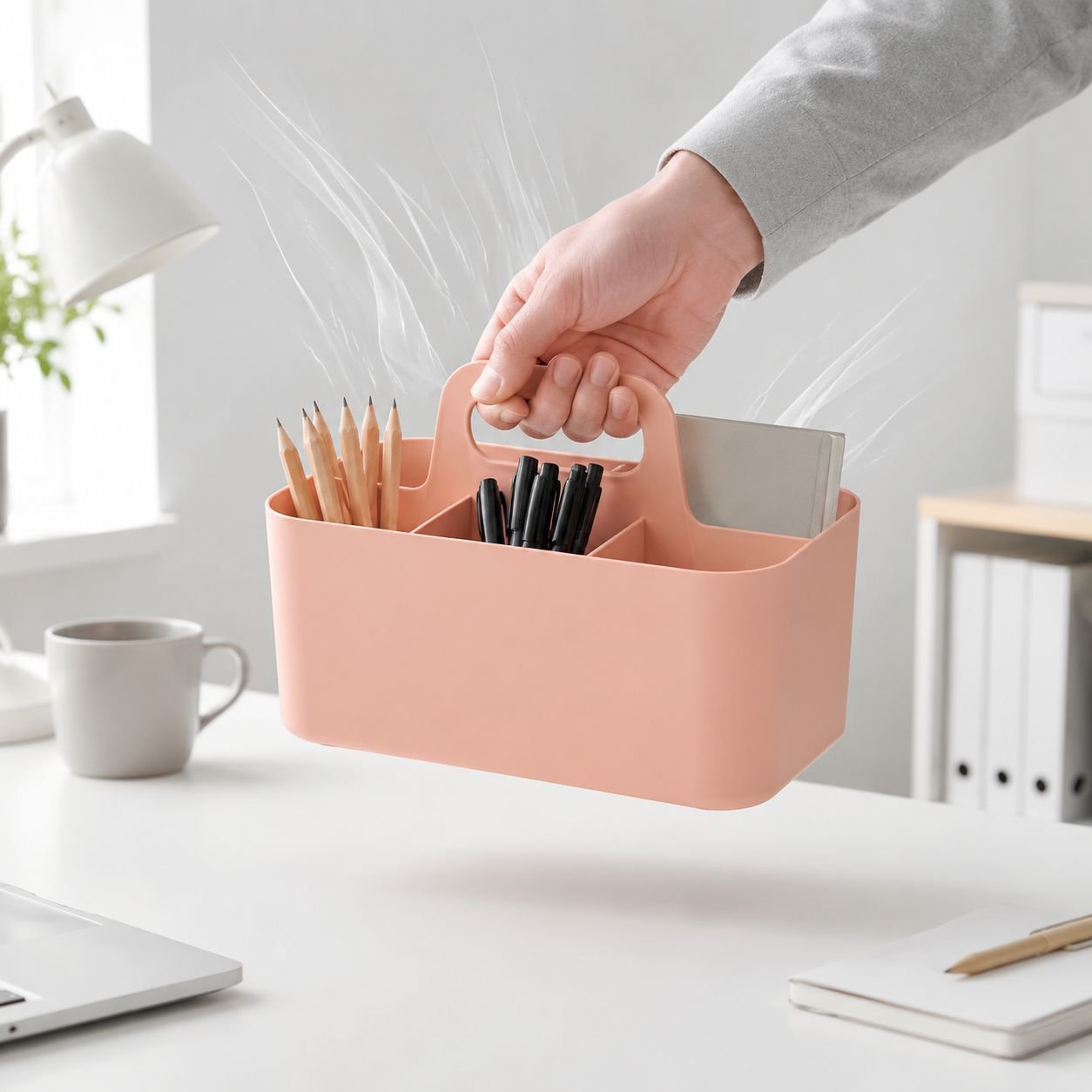 Tragbare, verdickte Aufbewahrungsbox mit Fächern für Bürobedarf und Werkzeuge