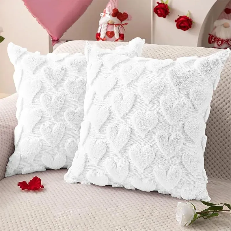 Vỏ gối nhung hình trái tim cho ngày Valentine thích hợp cho ghế sofa phòng khách