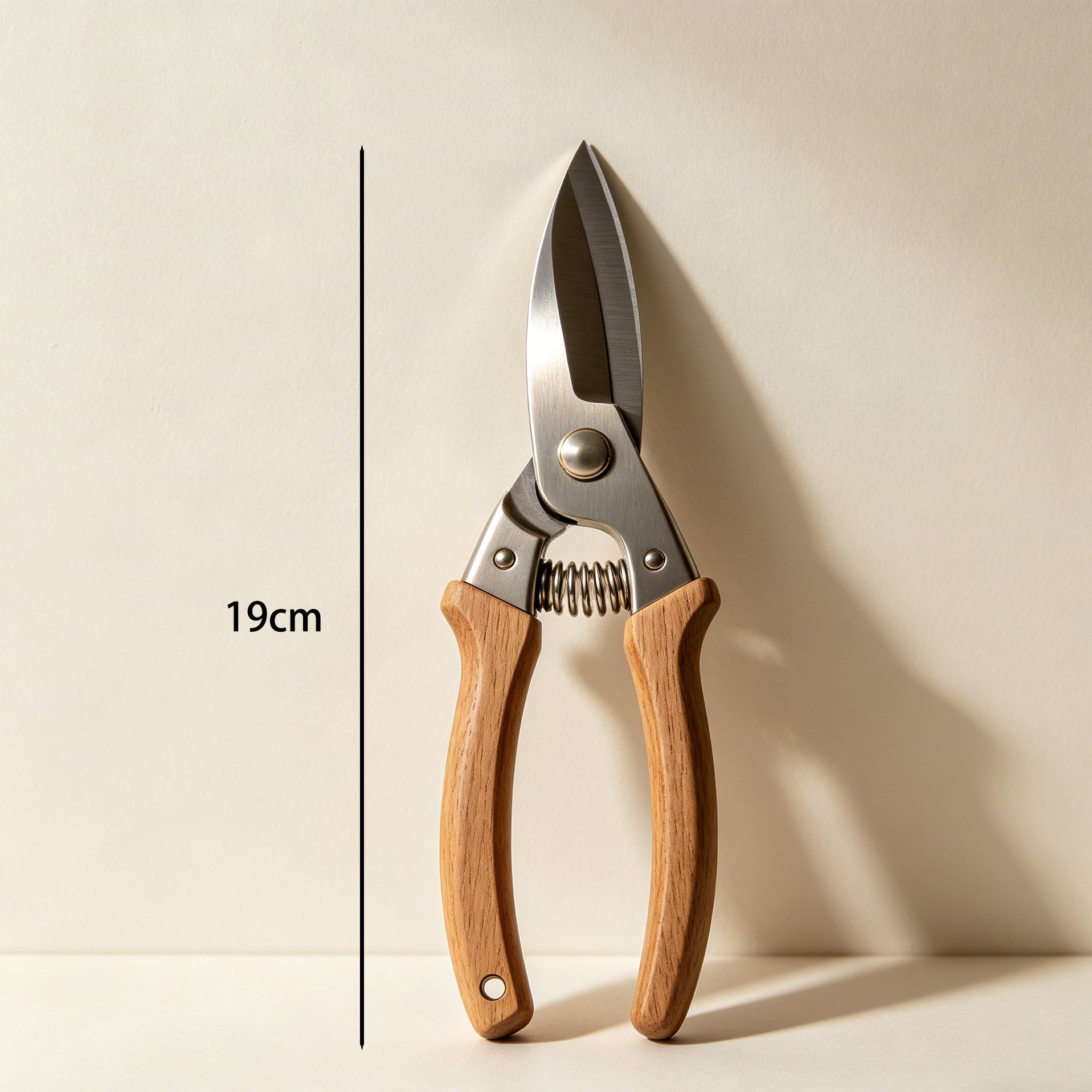 Wooden handle stainless steel garden pruner cutting roses