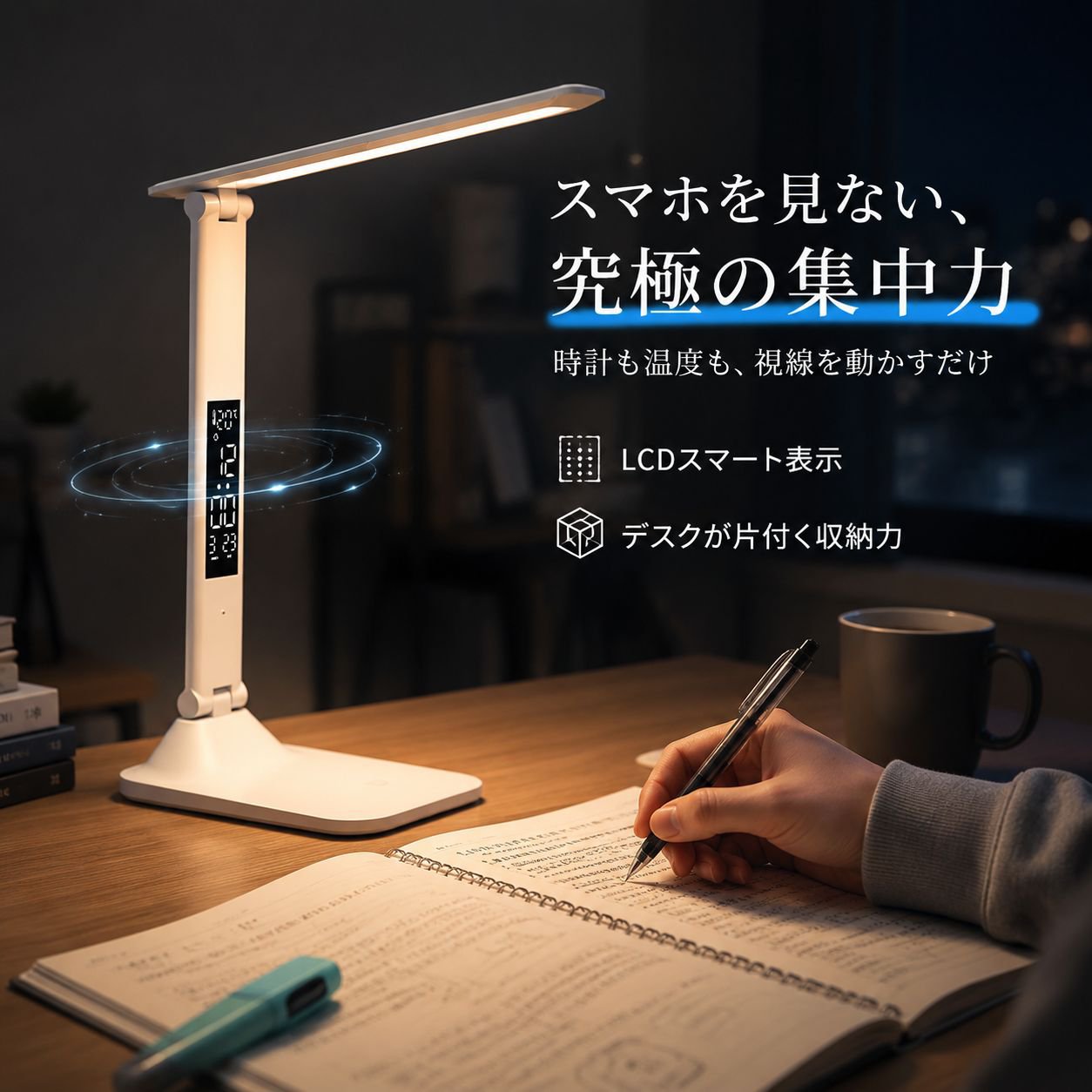 デュアルライトLEDタッチランプ、USB充電対応