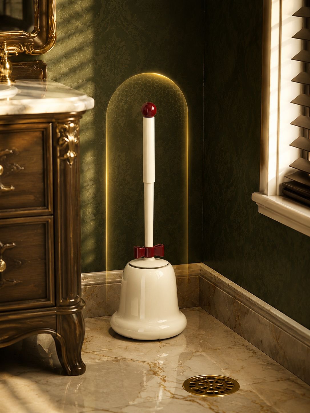 Durable toilet brush with sleek appearance