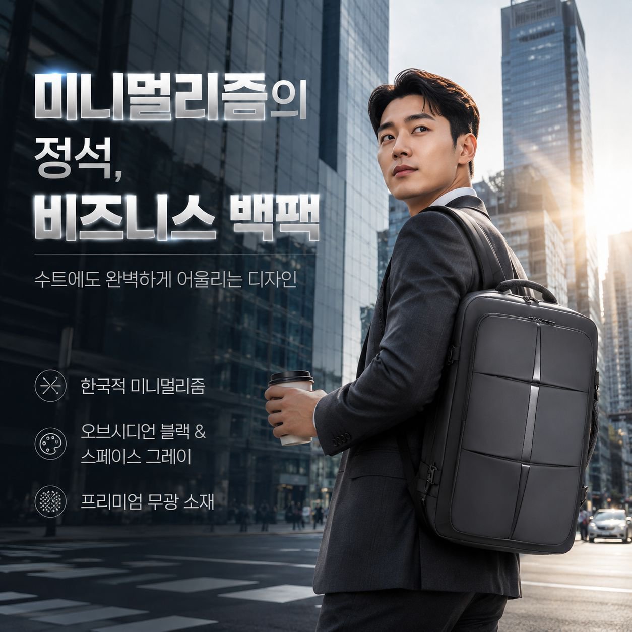 대용량 방수 확장 여행용 백팩 비즈니스 노트북 가방