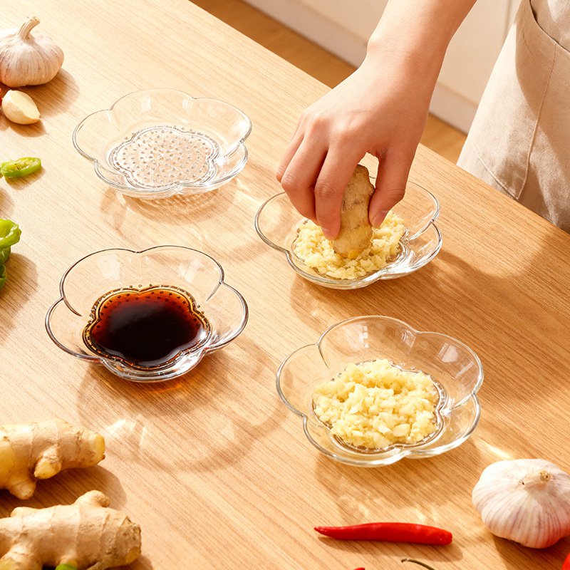 家用玻璃磨蒜器研磨盤多功能調味碟