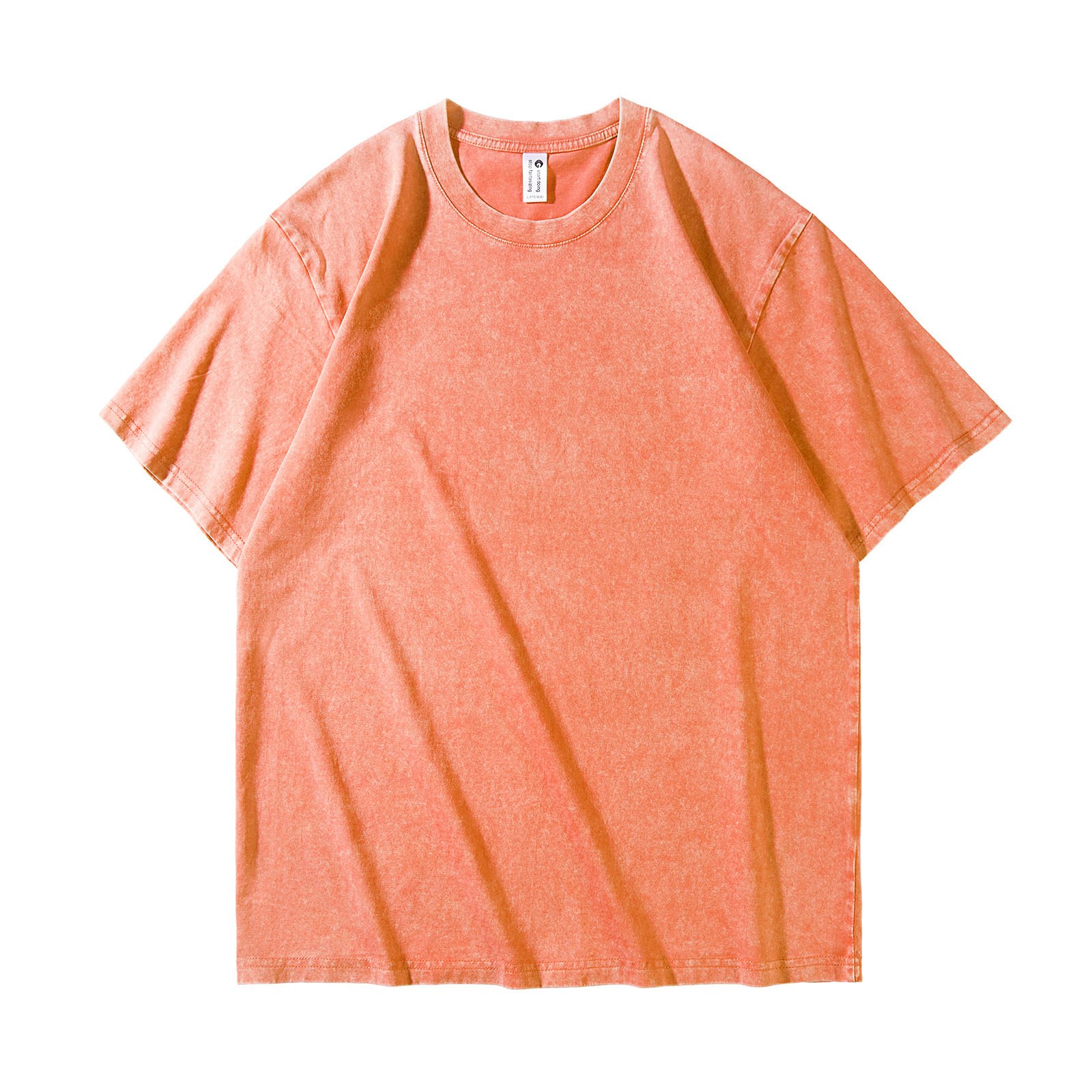 Slimming by 20 pounds American street-style washed vintage heavyweight pure cotton T-shirt