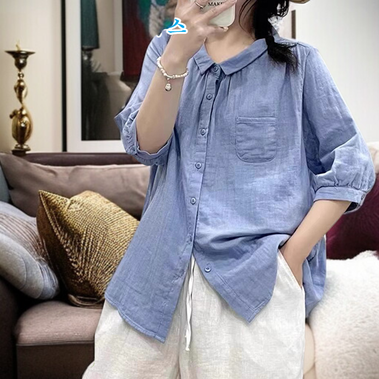 여름 데일리 코디 여성 반팔 셔츠