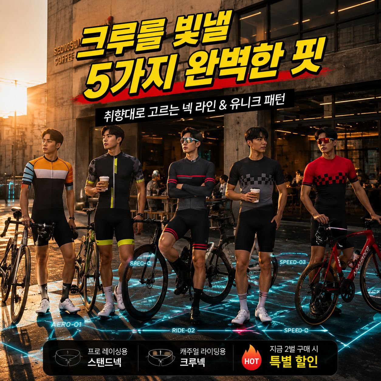 남자 로드바이크 반팔 라이딩복 세트