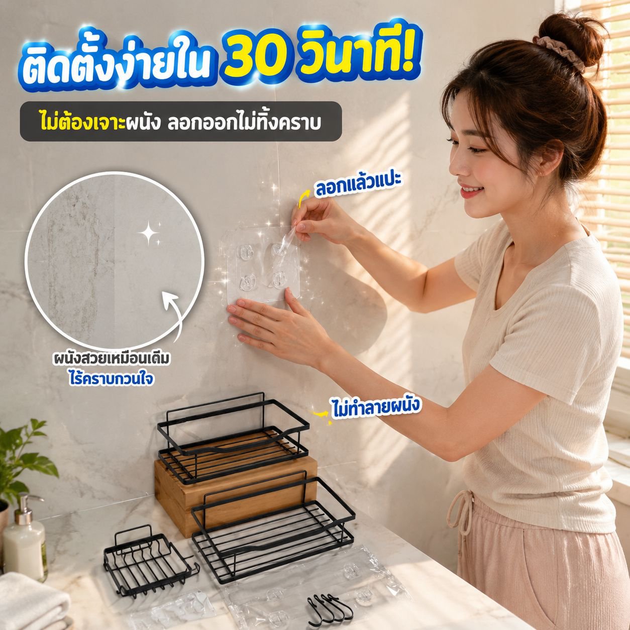 ที่วางแปรงสีฟันในห้องน้ำแบบเหล็ก