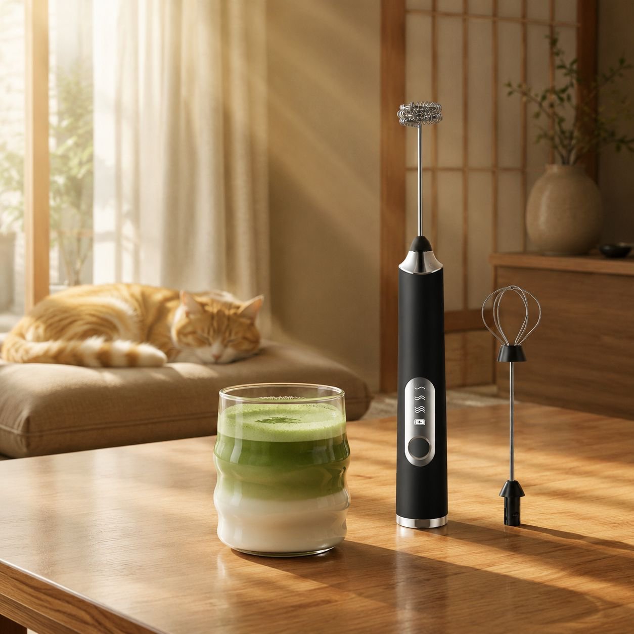 多機能ワイヤレス電動泡立て器の全体画像