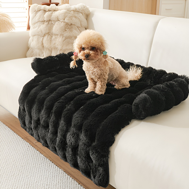 冬用厚手ラビットファー滑り止めペットマット