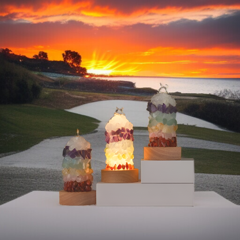 カラフルな宝石が輝くデスクトップ装飾ランプ