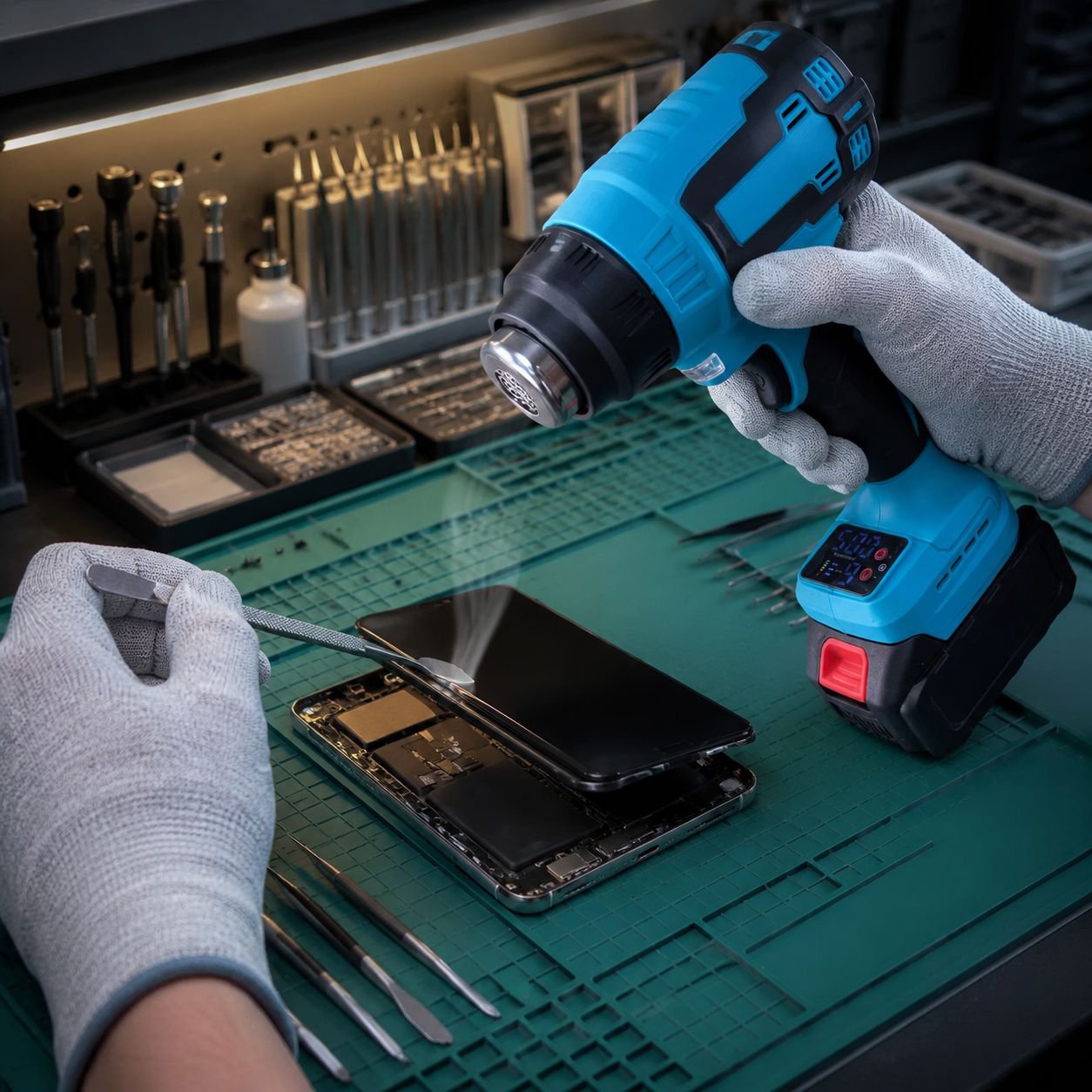 Tragbares kabelloses Heißluftgebläse mit Lithiumakku für Handyreparatur