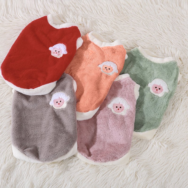 귀여운 겨울 고양이 베스트, 따뜻한 양털 펫 의상