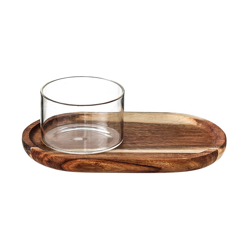 Wooden Tray Water Cup Set