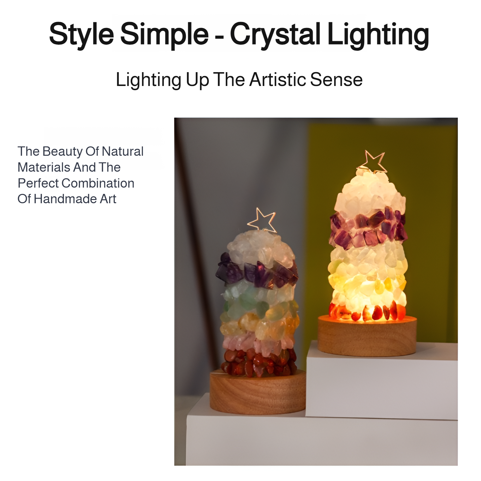 Natural Seven-Color Crystal Christmas Tree Night Light