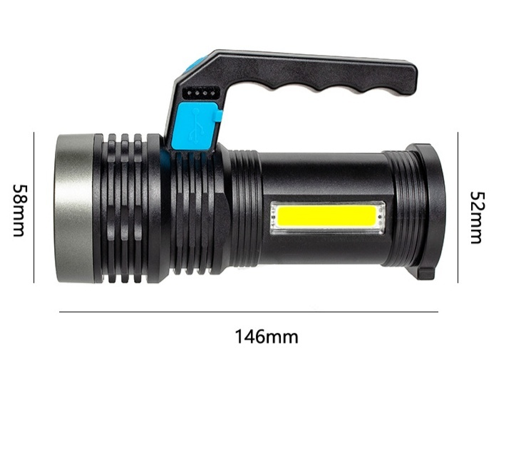 ไฟฉาย LED แบบชาร์จได้ ขนาดเล็ก แสงแรง สำหรับตั้งแคมป์กลางแจ้ง 3W ไฟส่องหา