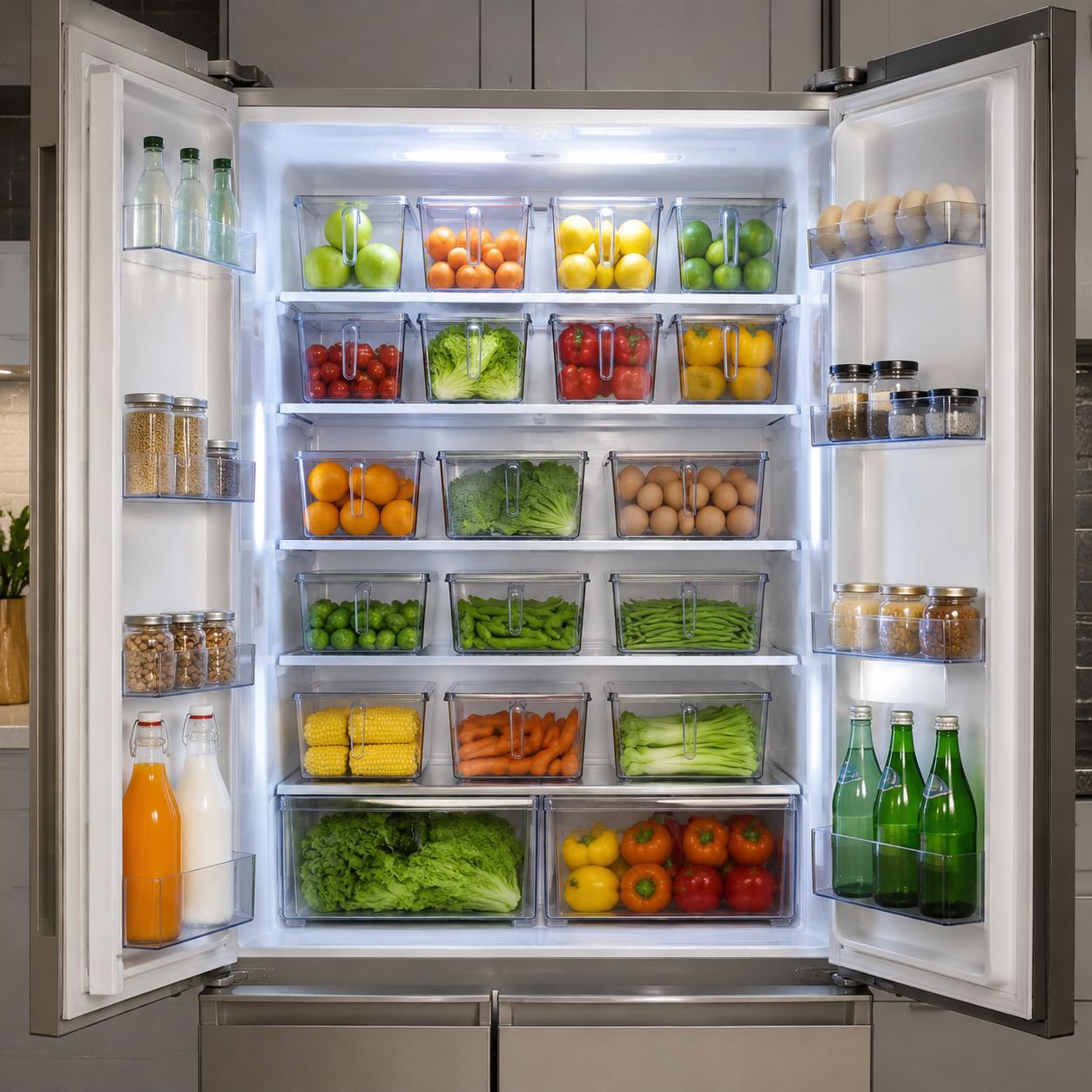 Multi-functional Refrigerator Storage Box with Handle