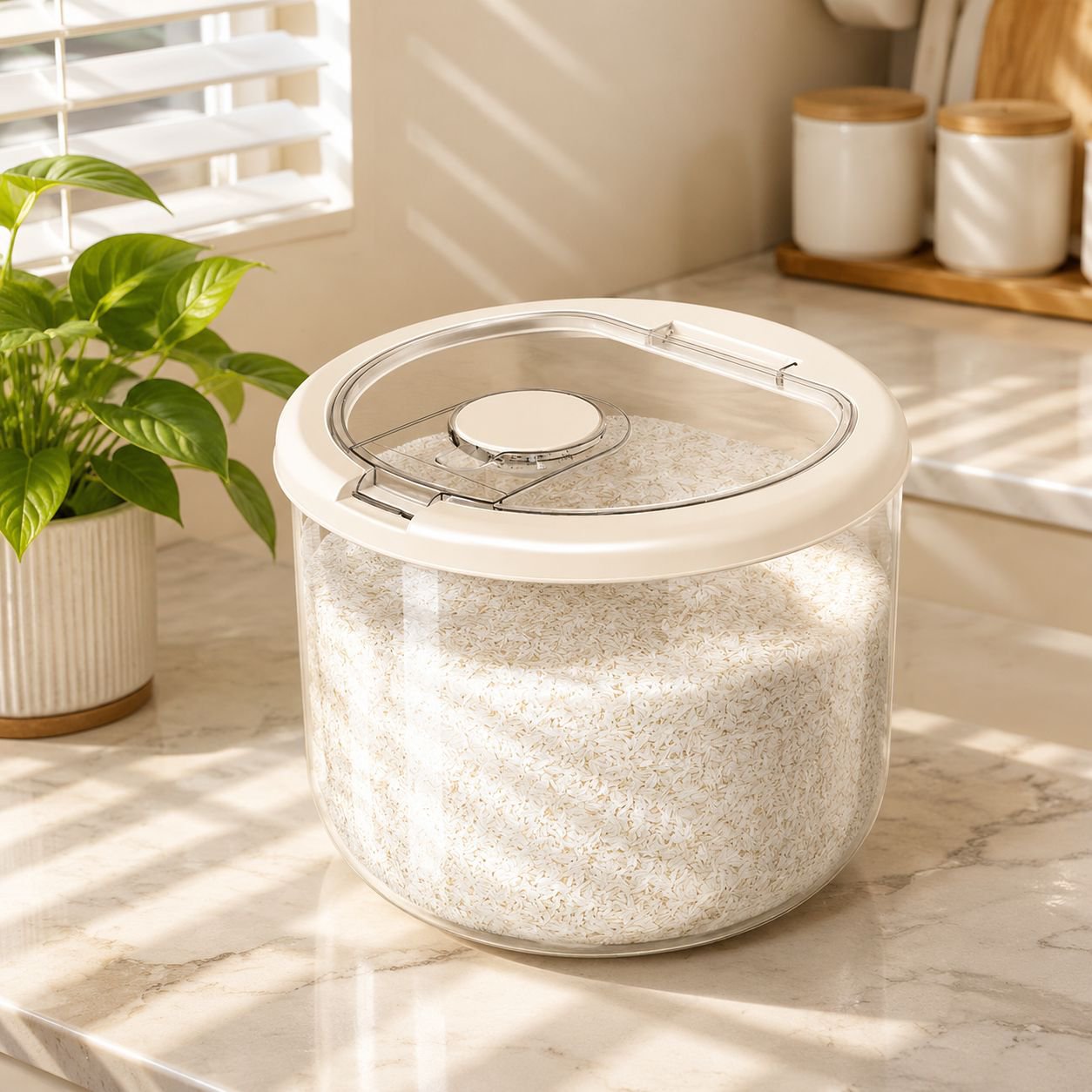 Household food-grade rice container, flour storage tank, insect-proof, moisture-proof, airtight flou