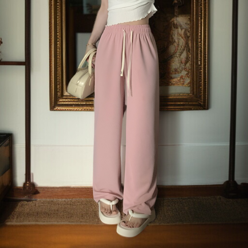 하이웨스트 와이드 정장 팬츠 착용 이미지