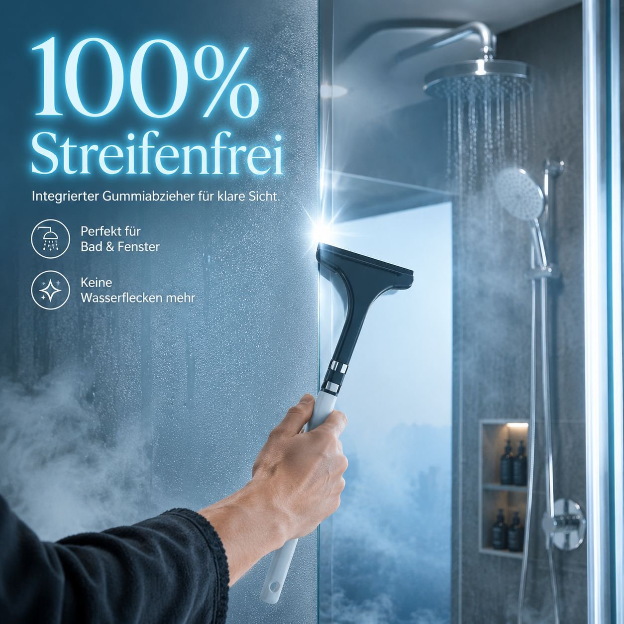 Langer, doppelseitiger Staub- und Fensterputzer