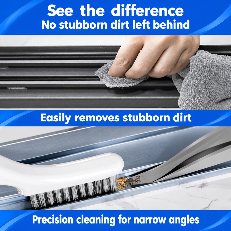 2-in-1 V-shaped brush head for cleaning narrow gaps