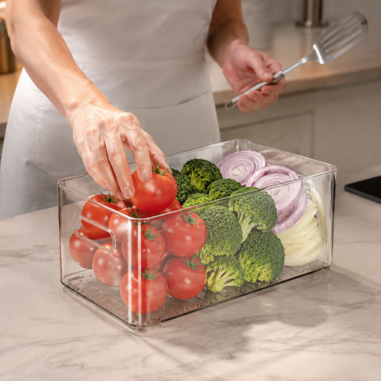 Kitchen Refrigerator Egg Storage Box, Fruit and Vegetable Organizer