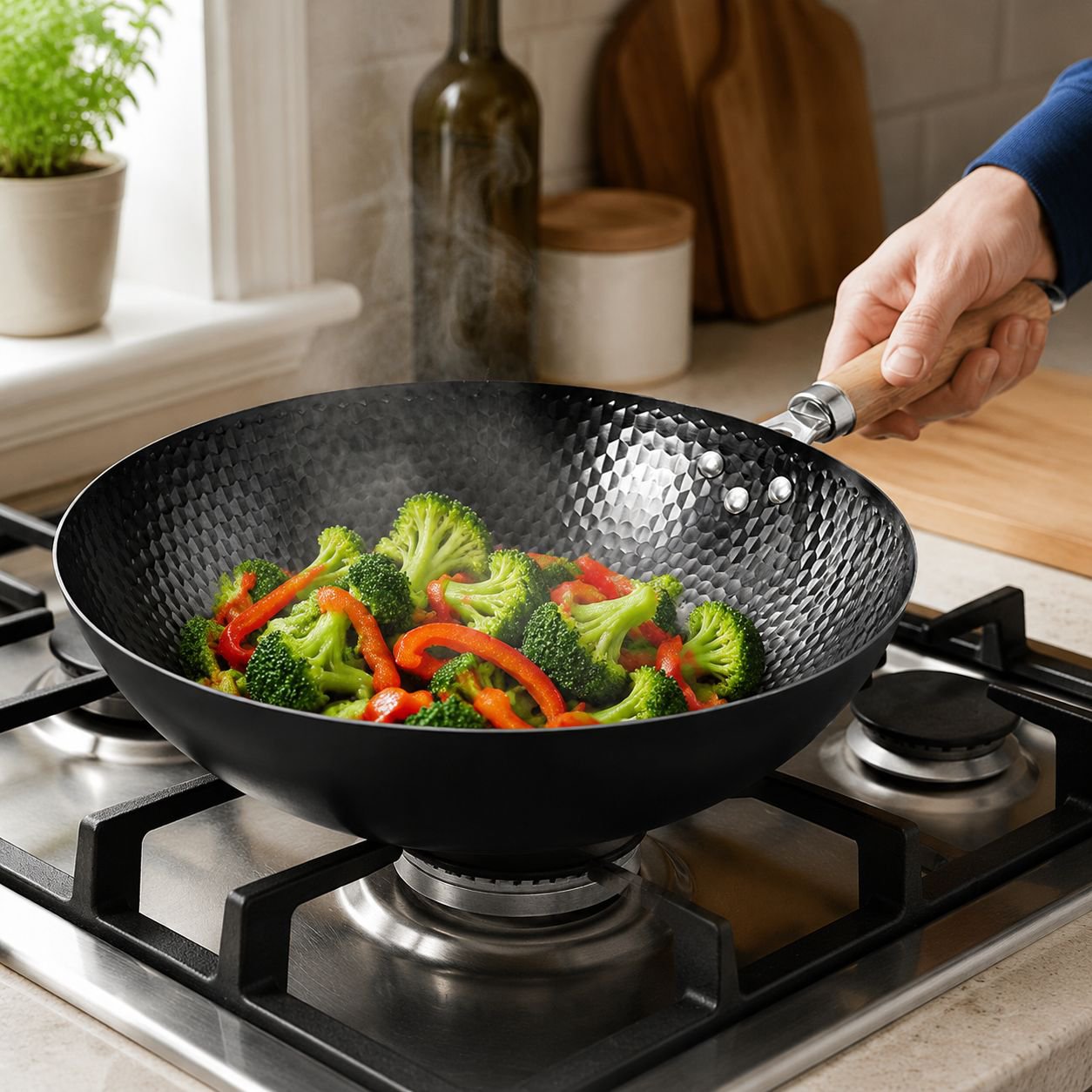 Humanized Handle Uncoated Nonstick Pan for Healthy Cooking