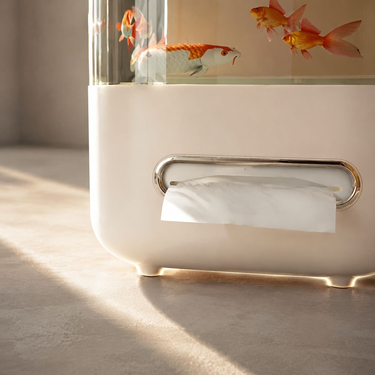 Easy-to-use tissue box for fish keepers