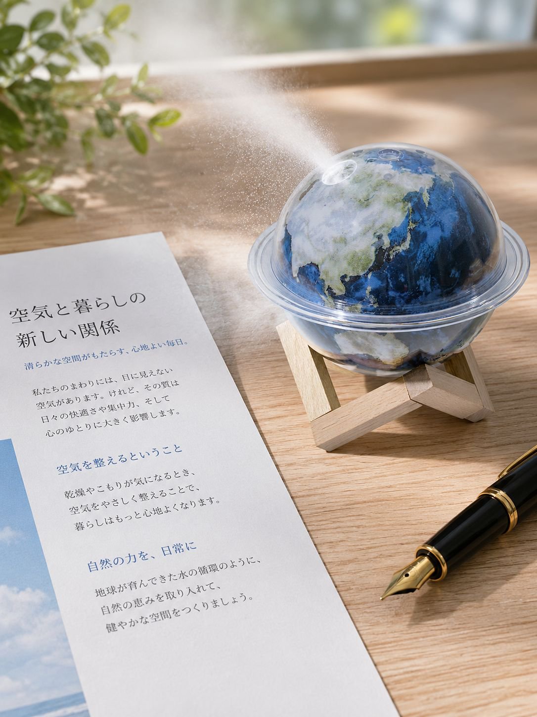 おしゃれなボール型デザインの加湿器