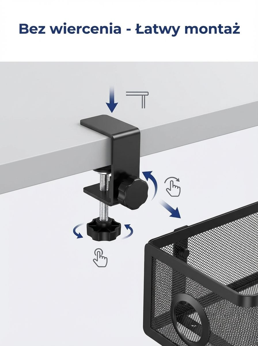 Nowoczesna półka na kable z solidnym mocowaniem
