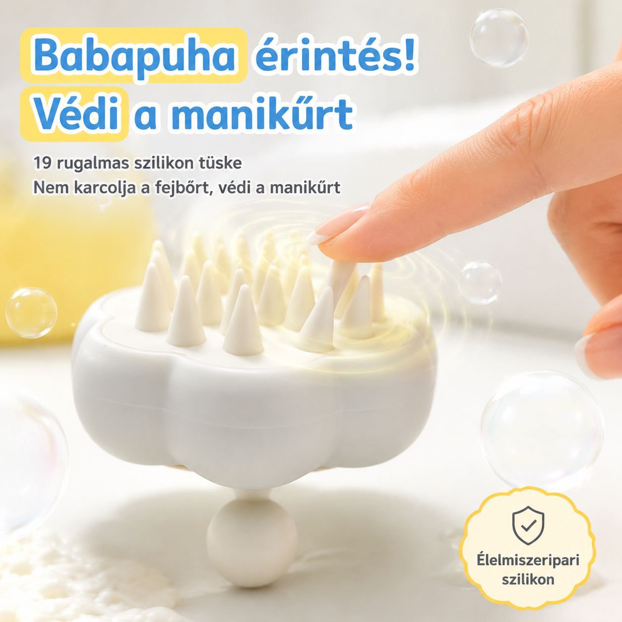 Fejbőr masszázs szilikon kefe habosító palack szett