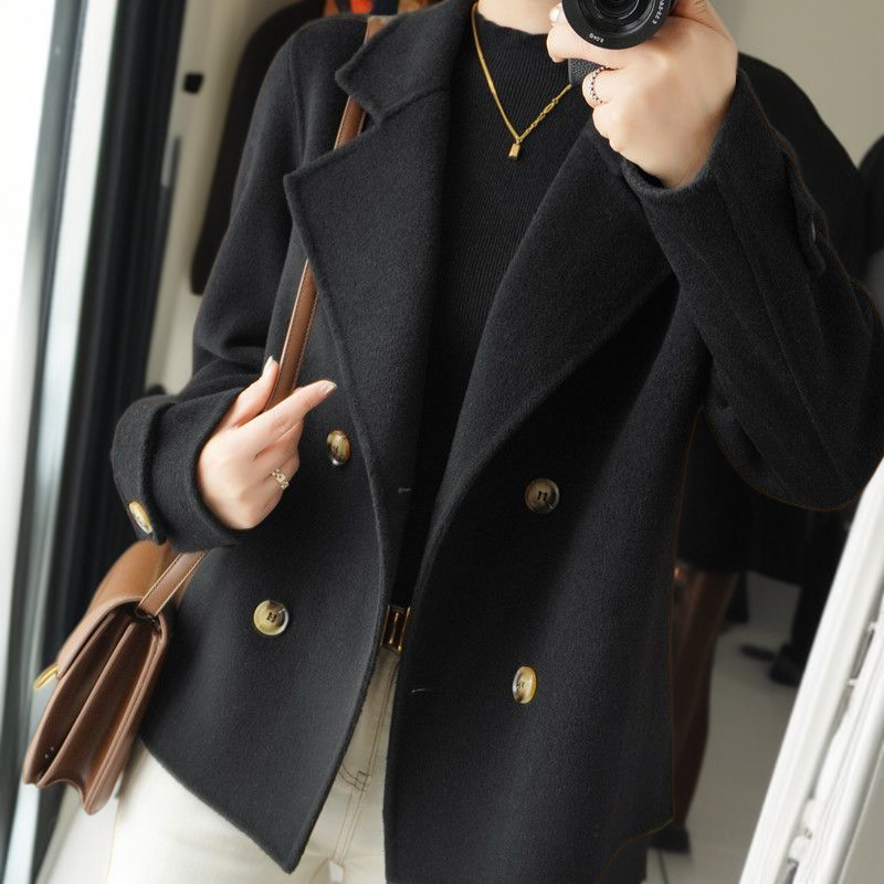 ツイードジャケット ショートコート 秋冬コート ルーズツイードジャケット