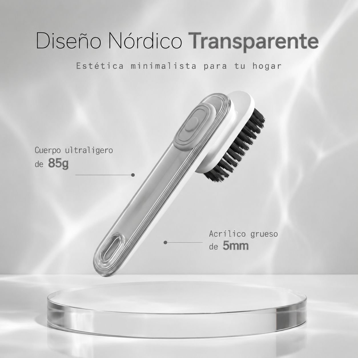 Cepillo multifuncional para zapatos de cerdas suaves, rellenable con líquido, para uso doméstico.