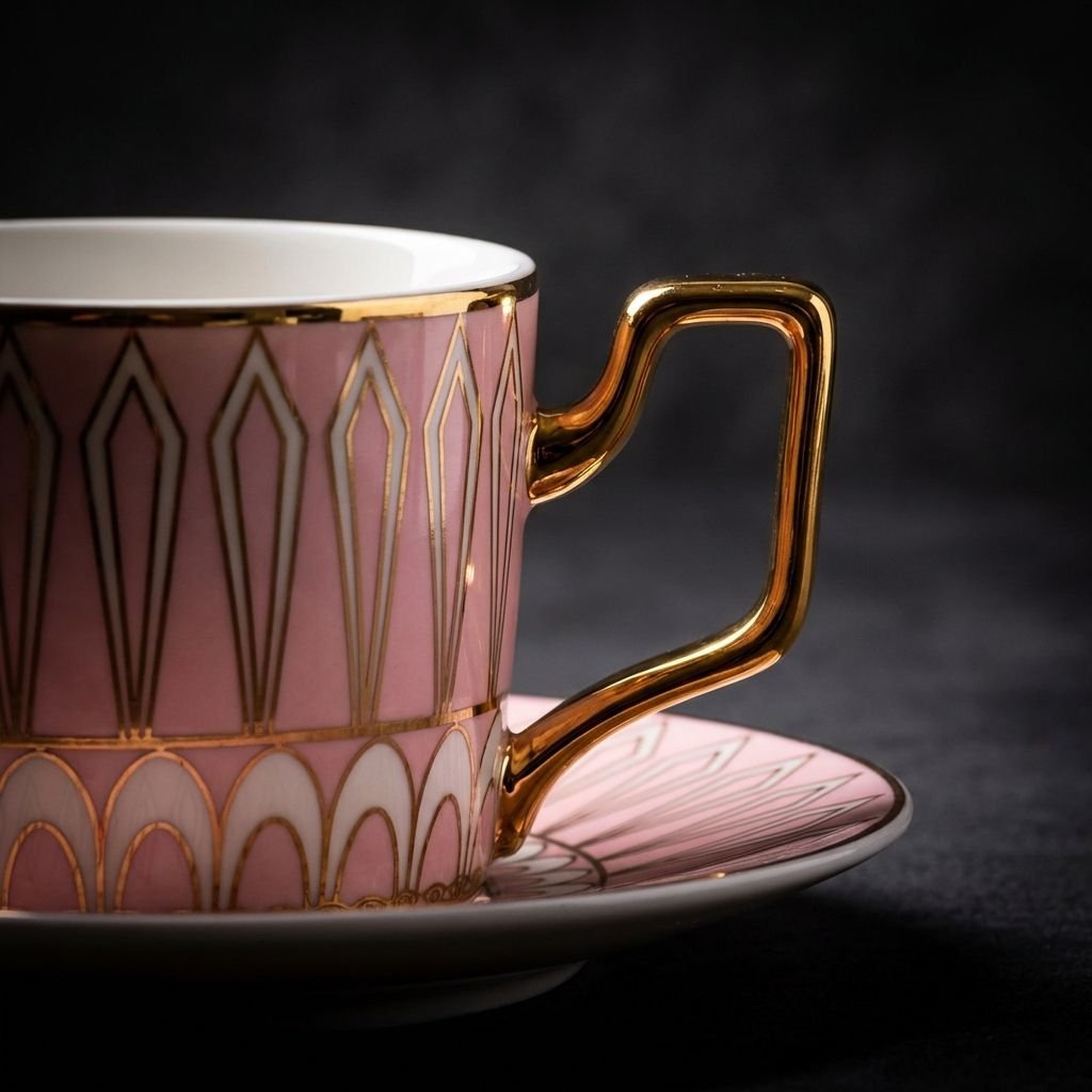 高級セラミック製コーヒーカップ＆ソーサーセット