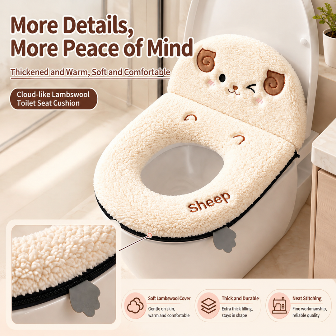 New style toilet seat cushion, cute and thickened plush, washable, suitable for all seasons, perfect