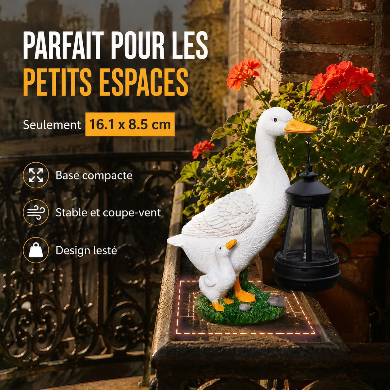 Luminaires en résine animaux mignons, décoration extérieure pour jardin