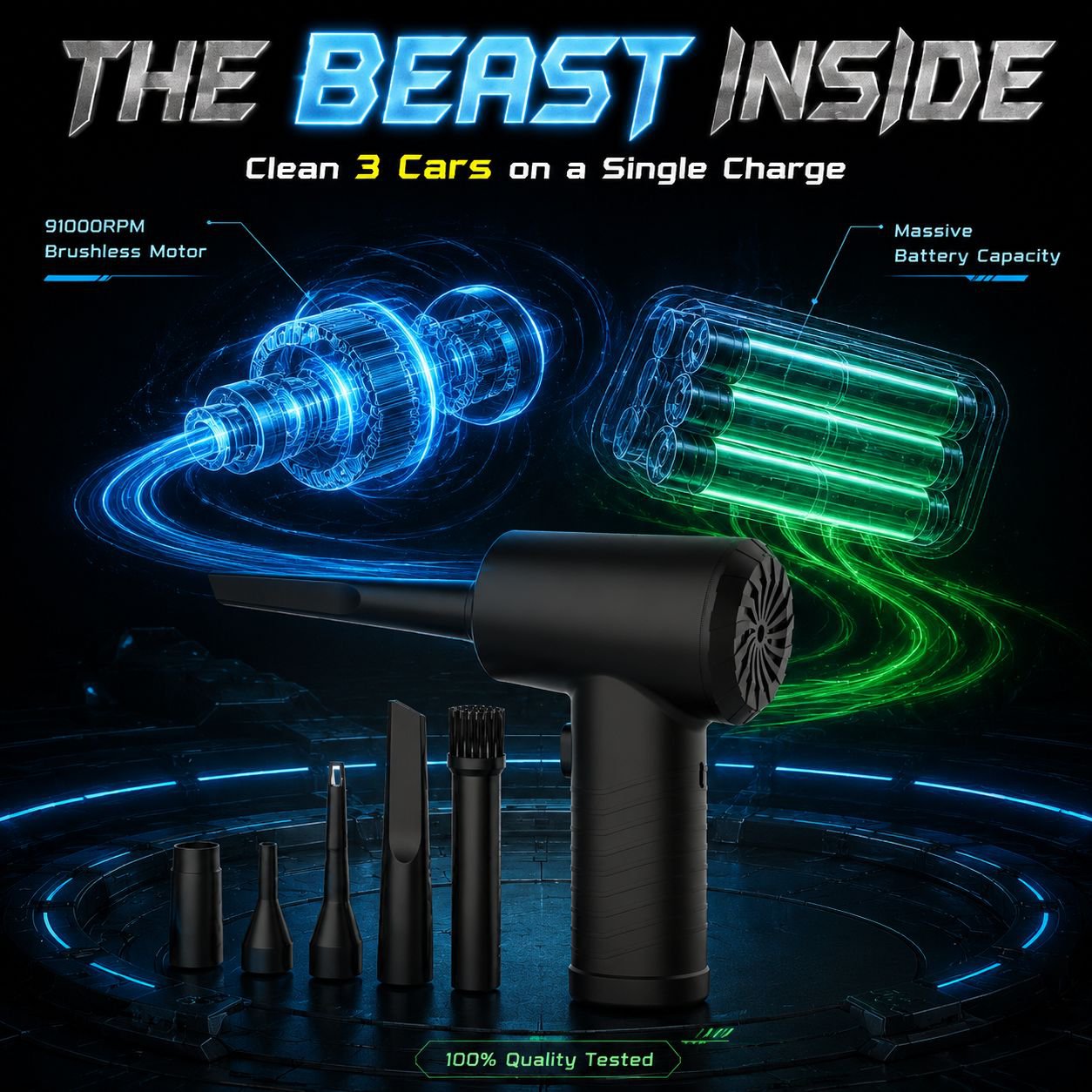 Multifunctional Wireless Air Gun for Camping and Vehicle 51000 68W