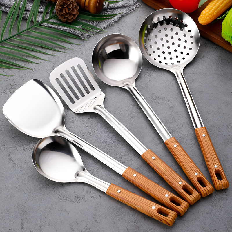 Juego de espátulas de cocina de acero inoxidable