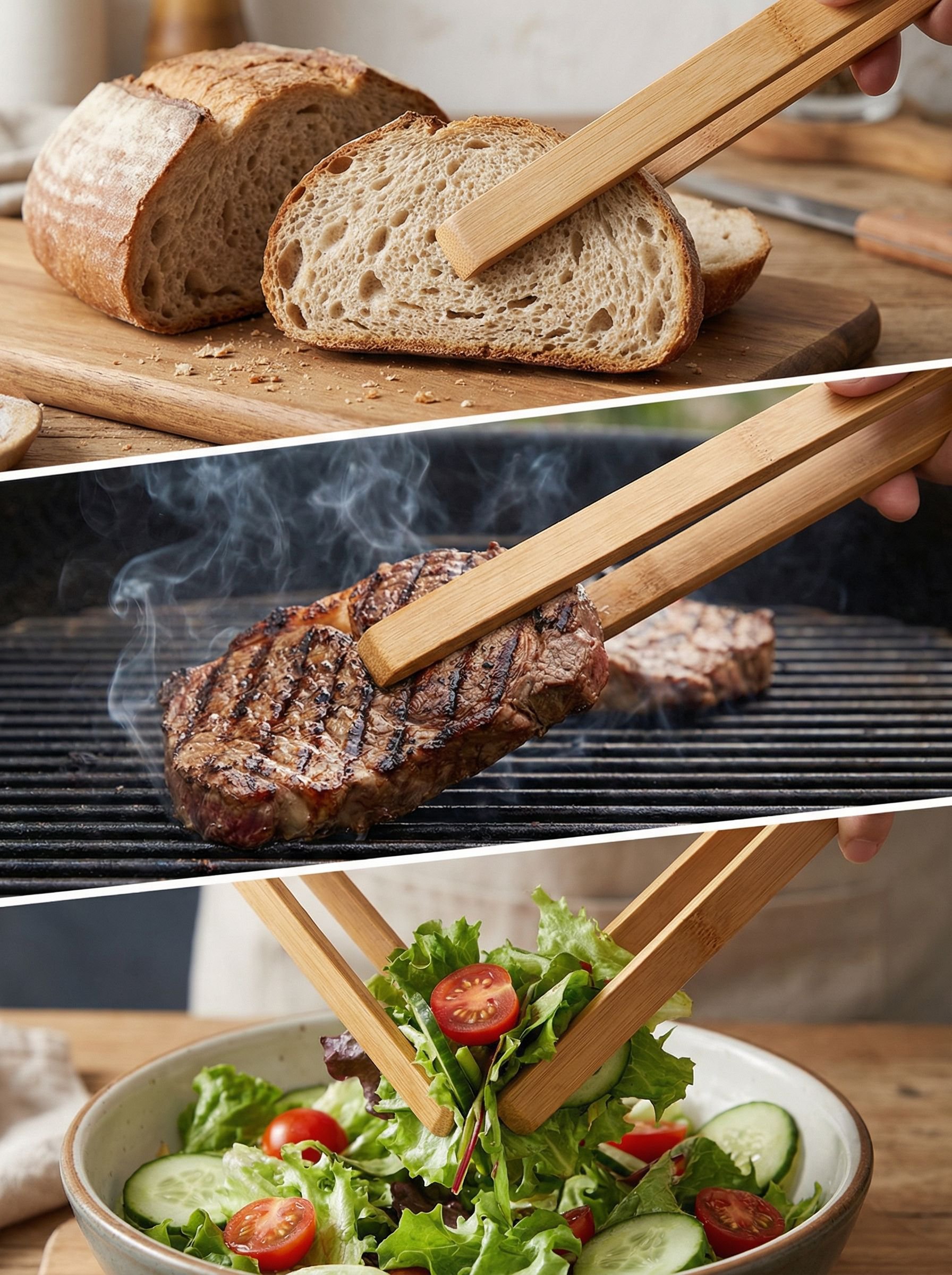 Detailansicht eines Bambus Lebensmittelclips