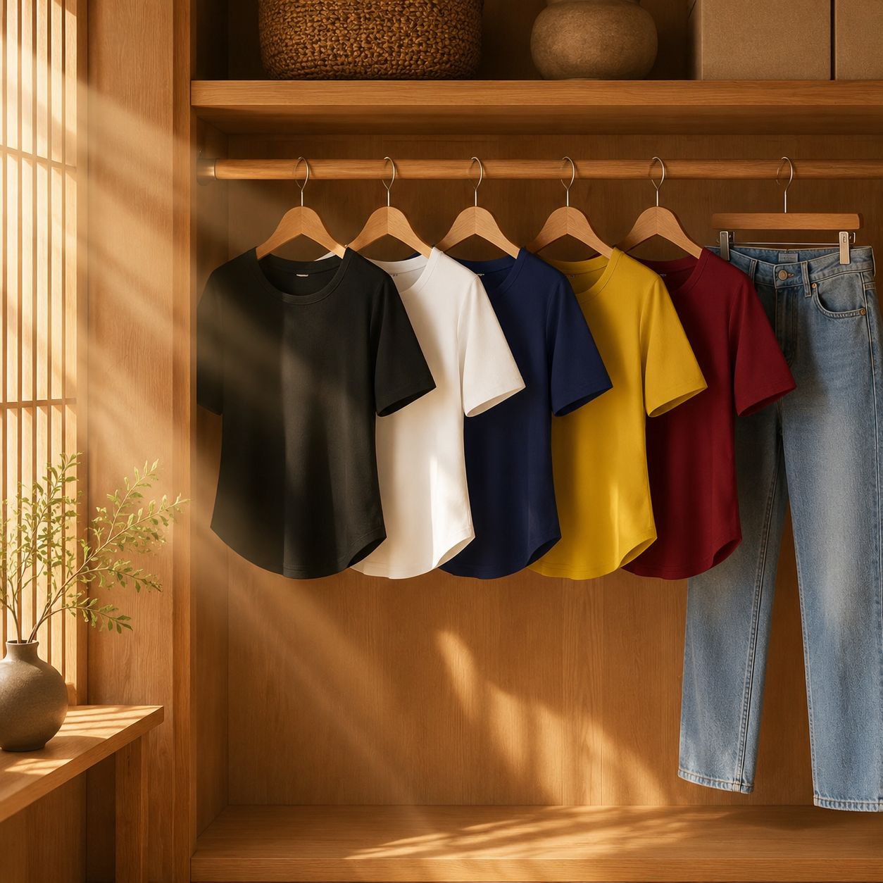 Uネック・ワイドスリーブTシャツ レディース 日本韓国風