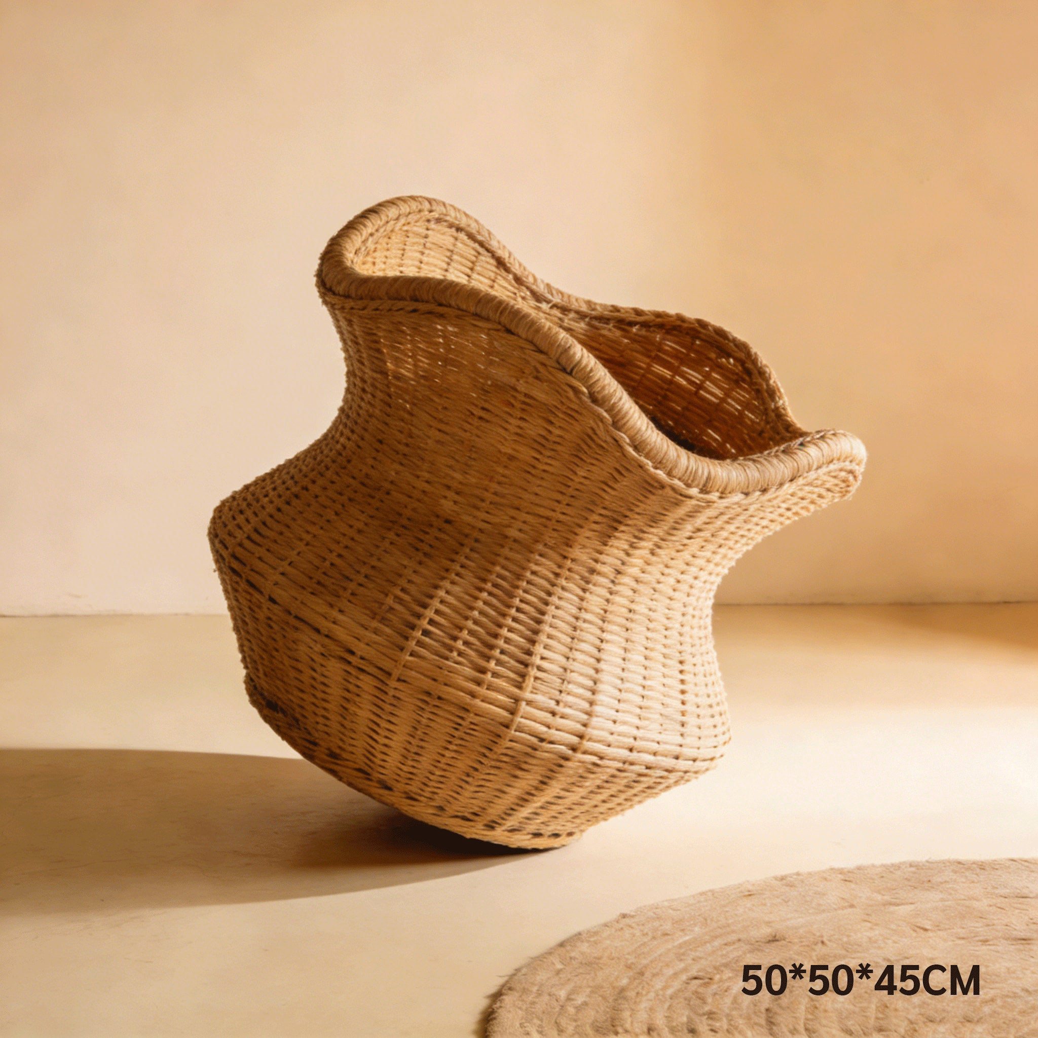 ตะกร้าหวายใส่ของเหมาะสำหรับห้องนั่งเล่น