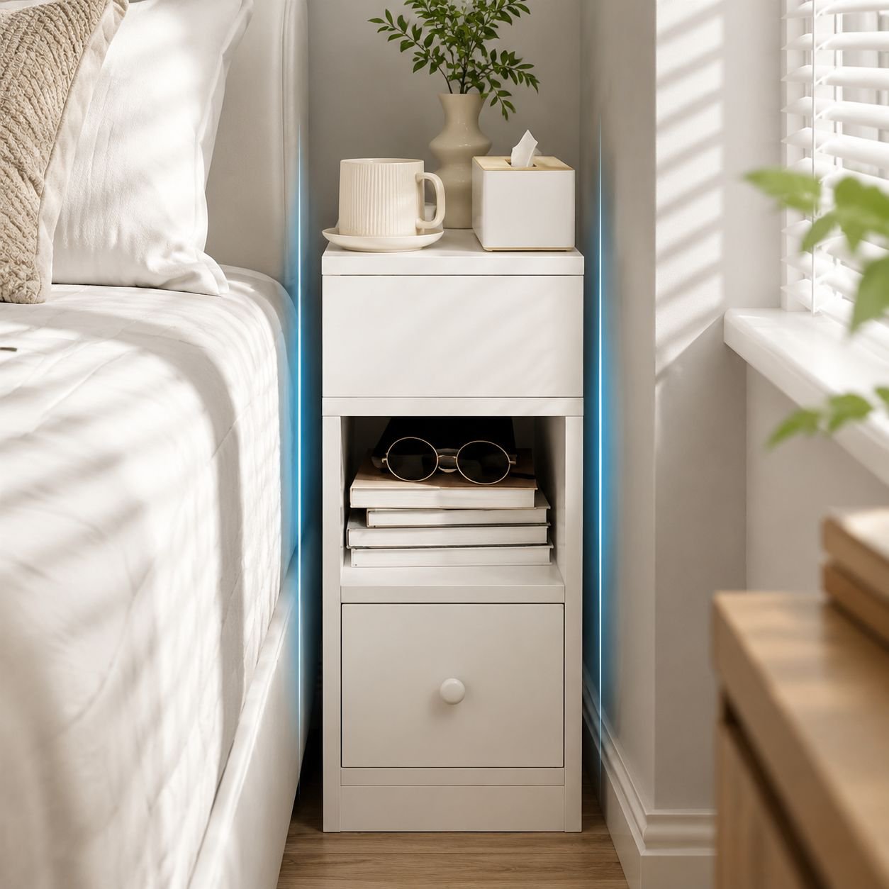 Simple Style Storage Bedside Table