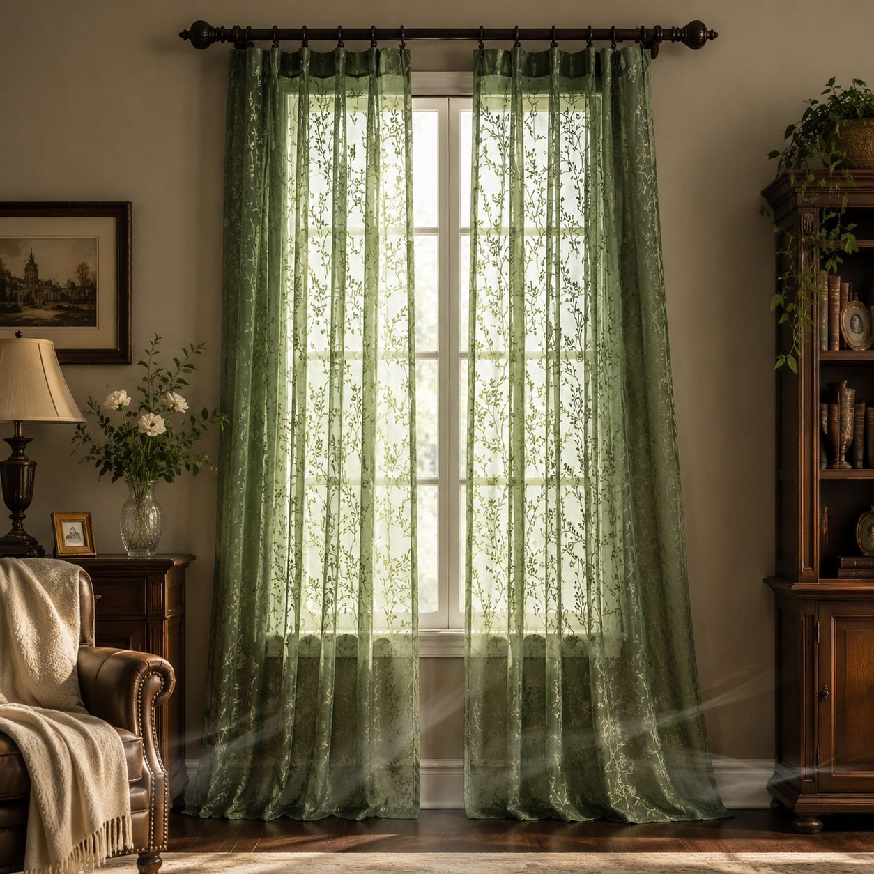 Luxury blackout curtain fabric detail