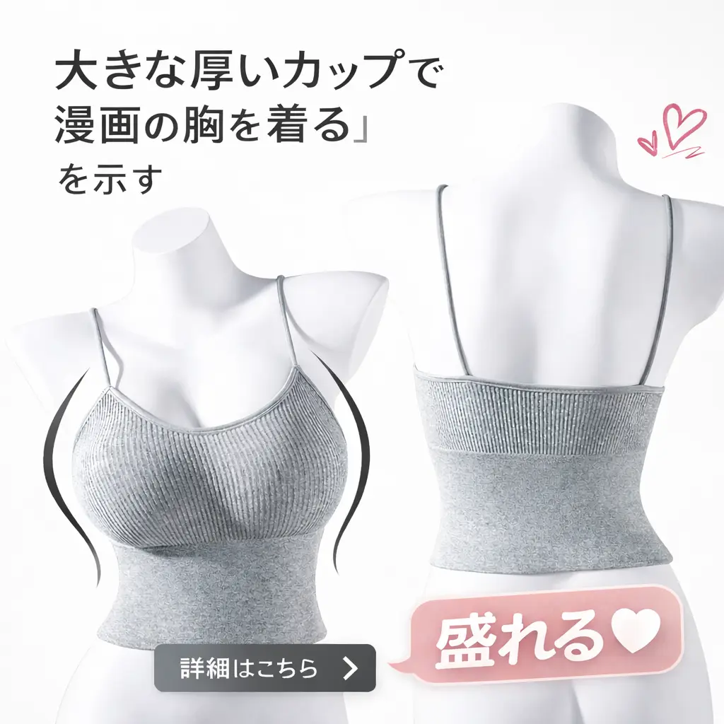 谷間メイク！盛れる厚手ブラパッド付きキャミソール