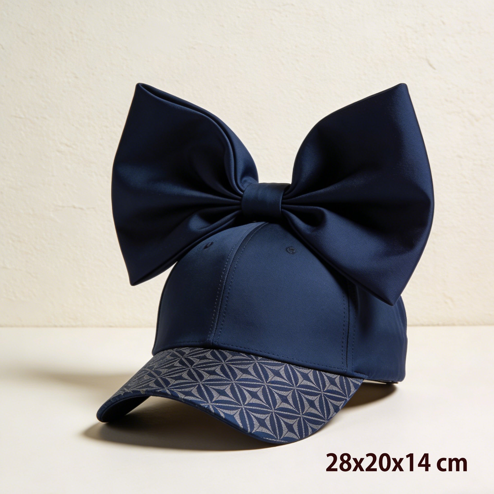 甜美蝴蝶结设计棒球帽正面展示