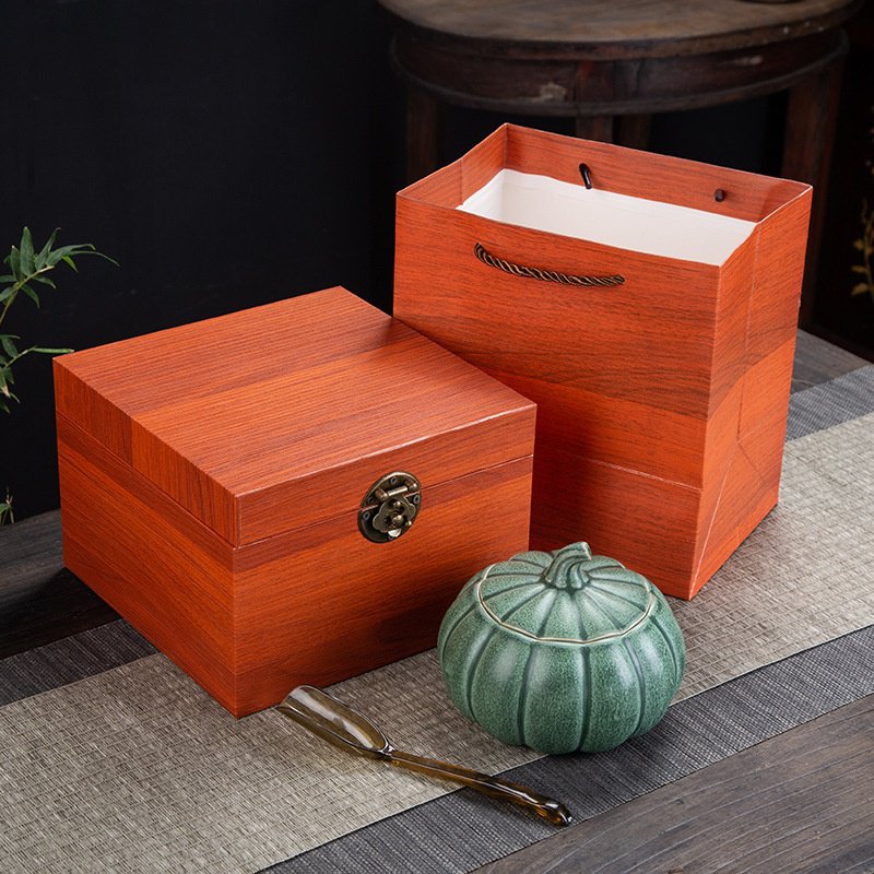 Pumpkin-shaped tea canister, ceramic simulated vegetable airtight jar, snack storage jar, gift jar, 