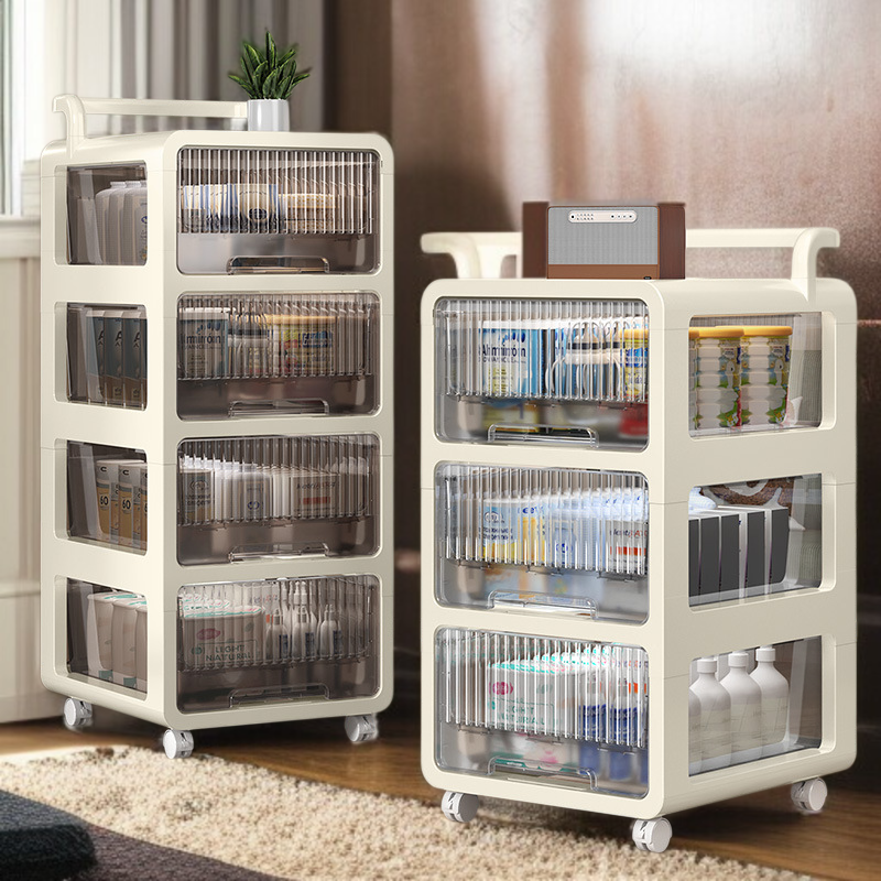 家庭用移動式多層下着収納ラック　キャスター付き引き出し収納棚