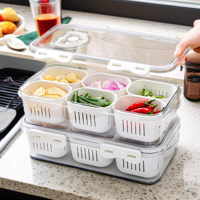 Clear food storage container for efficient kitchen organization