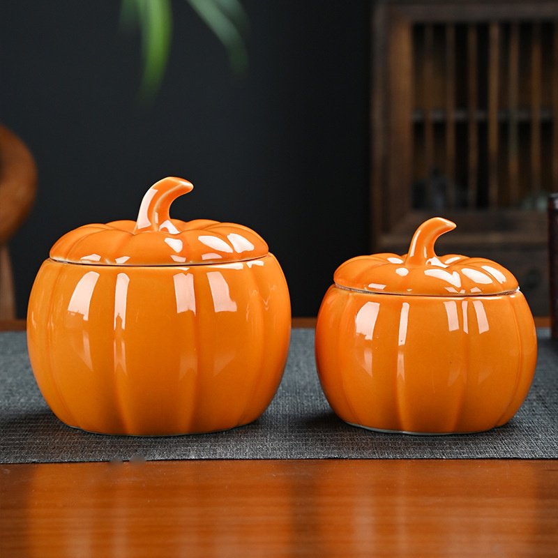 Seasonal pumpkin storage jar presented as a thoughtful gift