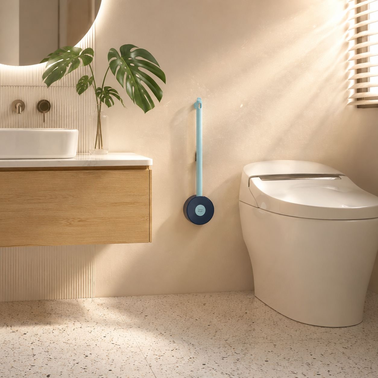 Brosse WC moderne en forme de sucette